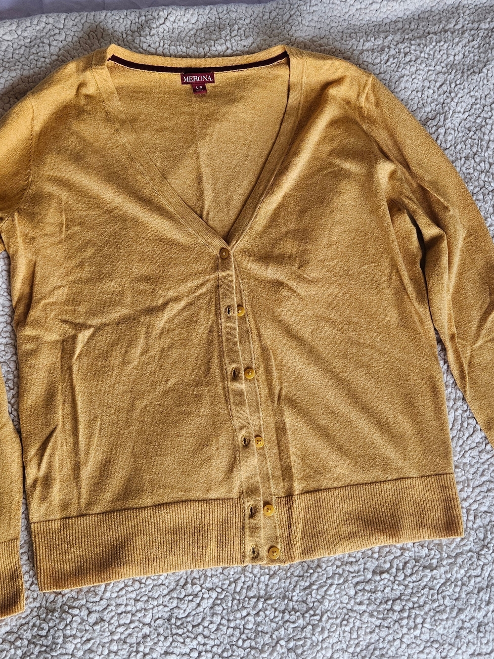 Merona Golden Mustard V-Neck Button Cardigan